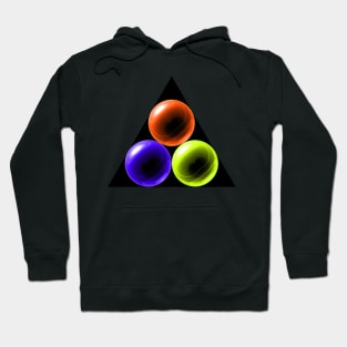 Triangle with Orange, Yellow and Purple Glass Balls Hoodie